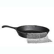 Bruntmor 304 Stainless Steel Chainmail Scrubber 18/10, 8" X 8", For Cast Iron Pans