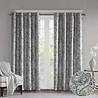 Alternate image 0 for JLA Home SUNSMART Jenelle Paisley Total Blackout Window Curtains for Bedroom, Living Room, Kitchen, Faux Silk with Traditional Grommet, Energy Savings Curtain Panels, 1-Panel Pack, 50x63, Grey