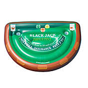 Swim Central 60&quot; Green and Brown Inflatable Blackjack Table Game with Water Proof Cards