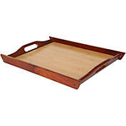 Juvale Small Wooden Serving Tray for Bed, Vanity, Ottoman (Brown, 17 x 12 Inches)