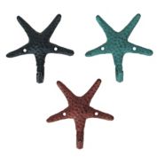Zeckos Cast Iron Starfish Decorative Wall Hooks