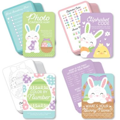 Big Dot of Happiness Spring Easter Bunny - 4 Happy Easter Party Games - 10 Cards Each - Gamerific Bundle