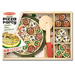 Melissa And Doug Wooden Classic Toy Pizza Party Set