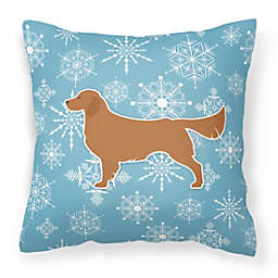 Caroline's Treasures Winter Snowflake Golden Retriever Fabric Decorative Pillow 18 x 18