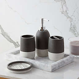 Sweet Home Collection - Marbleized Bath Accessory Collection, 4 Piece Set