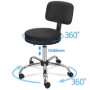 Infinity Merch Rolling Swivel Stool in Black