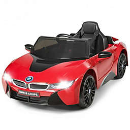 Costway 12V Licensed BMW Kids Ride On Car with Remote Control-Red