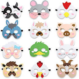 Blue Panda Animal Masks for Farm Animal Party Favors (7 x 7.2 Inches, 12 Pack)