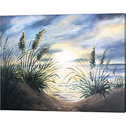 Metaverse Art Coastal Sunrise Oil Painting square by Tre Sorelle Studios 20-Inch x 16-Inch Canvas Wall Art