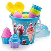 Top Race Beach Toys Set With Large 9&quot; Bucket Pail And Spade Scoop Shovels For Kids 16pcs