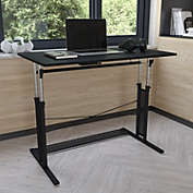 Emma + Oliver Black Height Adjustable (27.25-35.75"H) Sit to Stand Home Office Desk