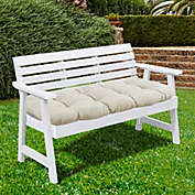 Sweet Home Collection Outdoor Patio Loveseat Thick Tufted 44" x 19" Fiber Fill Cushion , Cream, 2 Pack