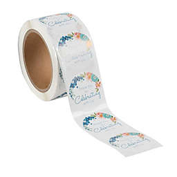 Best Paper Greetings Thank You Stickers 500 Count Floral Thank You Stickers, Celebration Sticker Roll, 2 x 2 inches