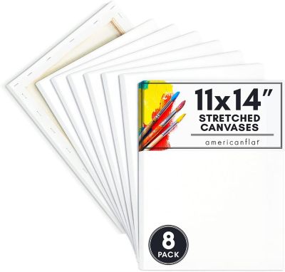 Painters and More 12 Pack Americanflat Artists White 11x14 inch Canvas Panels for Students 