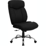 Flash Furniture HERCULES Series Big & Tall 400 lb. Rated Black Fabric Executive Ergonomic Office Chair and Chrome Base