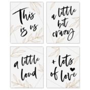 Big Dot of Happiness This is Us - Unframed Family and Living Room Linen Paper Wall Art - Set of 4 - Artisms - 8 x 10 inches