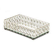 Zingz & Thingz 13.25" Silver and Clear Crystal Rectangular Tray