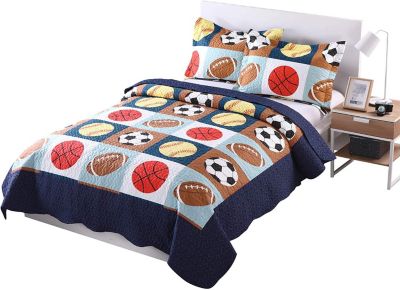 Sports Comforter Kids 6 piece Teen Bedding Soccer Football Basketball Bed Set 