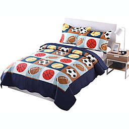 MarCielo Kids Football Soccer Quilt Bedspread Set For Teens Girls Boys