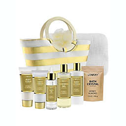 Lovery Home Spa Kit - Honey Almond Scent - Luxury Bath & Shower Gift for Women & Men