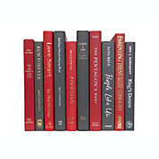 Booth & Williams Red and Slate Team Colors Decorative Books, One Foot Bundle of Real, Shelf-Ready Books