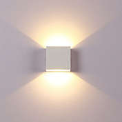 Kitcheniva 6W Cube LED Wall Light Modern Up Down Sconce Lighting Lamp, White Shell Warm Light