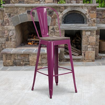 Flash Furniture 30 High Purple Metal, Wayfair Iron Bar Stools