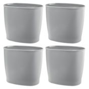mDesign Oval Plastic Trash Can, Small Garbage Wastebasket