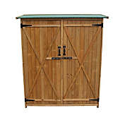 Infinity Merch Fir Wood Shed Garden Storage Shed in Brown & Green