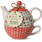 Pavilion I Smile Because Your My Mother Ceramic Teapot and Cup Set 15 oz 74068
