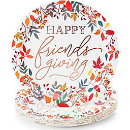 Sparkle and Bash Happy Friendsgiving Rose Gold Paper Plates (10 Inches, 24 Pack)