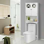 Slickblue 2-door Over The Toilet Bathroom Storage Cabinet with Adjustable Shelf