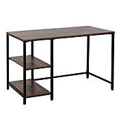 HOMCOM 47" Modern/Industrial Computer Writing Desk with 2 Storage Shelves for Home Office, Study, or Game Room