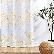 Infinity Merch 1-Piece 72" Yellow and Grey Tree Blackout Curtain