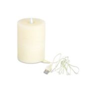 Melrose Home Decorative Simplux LED Rechargeable Blutooth Speaker Candle 3.5"x6"H Wax/Plastic