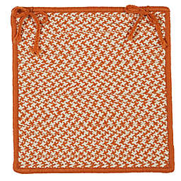 Colonial Mills Outdoor Houndstooth Tweed - Orange Chair Pad (set 4)