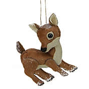 Northlight 6" Brown and White Plush Stuffed Deer Christmas Ornament