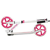 Slickblue Portable Folding Sports Kick Scooter w/ LED Wheels-Pink