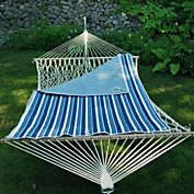 The Hamptons Collection 82" Blue and White Striped Reversible Hammock Pad