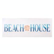 Urban Trends Collection Wood Rectangle Wall Decor with Printed "Beach House" Design Smooth Finish White