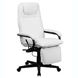 Flash Furniture High Back White Leather Executive Reclining Office Chair
