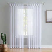 THD Sheer Voile Tab Top Window Curtain Panels for Living room & Bedroom, Set of 2 panels