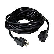 Northlight 20&#39; Black 3-Prong Outdoor Extension Power Cord