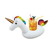 Northlight 16&quot; Inflatable Unicorn Swimming Pool Floating Drink Holder