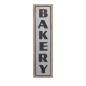 Cheungs Decorative Vertical Wood Frame Galvanized Wall Sign - Bakery