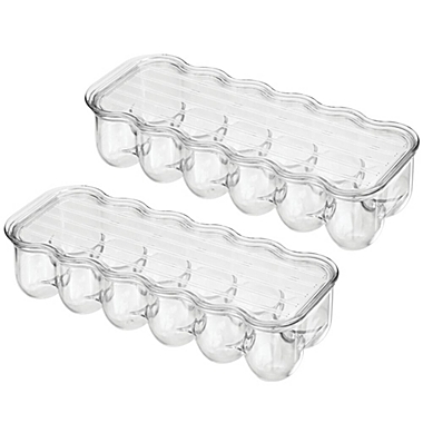 mDesign Egg Storage Tray Holder for Refrigerator, 24 Eggs, 2 Pack. View a larger version of this product image.