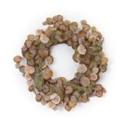 Melrose 22" Brown, Beige, and Green Home Decoration and Gift Collections Polyester Eucalyptus Wreath