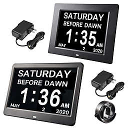 Infinity Merch LCD Day Clock Digital Calendar Alarm Large Display