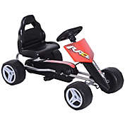 Aosom Kids Go Kart, 4 Wheeled Ride On Pedal Car, Racer for 3 years, for Boys and Girls, Outdoor - Red