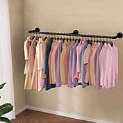 Kitcheniva 71" Long Pipe Clothes Rack Wall Garment Hanging Rail